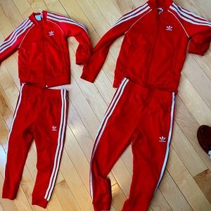 adidas kids track suit (red)